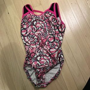Black and pink gymnastics leotard
